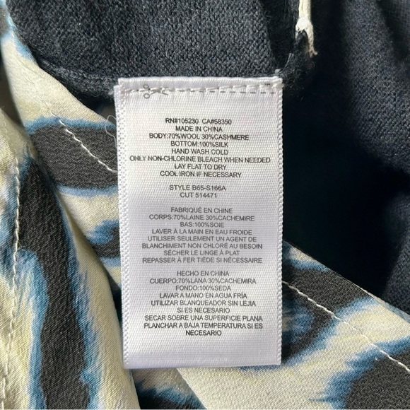 Equipment Portia Abstract Cheetah Dress Ink & Marshmallow Cashmere Silk Size S - Picture 16 of 16